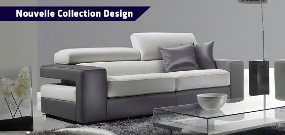 Canapé 3 places Design bicolore