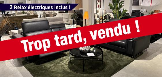 Canapé 3 places AVEC DEUX RELAX électriques + Canapé 2 places
