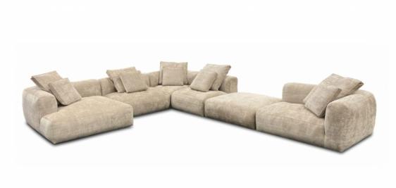Salon haut de gamme contemporain en tissu