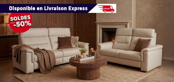 Canapé 3 places AVEC DEUX RELAX électriques + Canapé 2 places