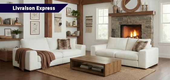 Canapé 3 places + Canapé 2 places fixes