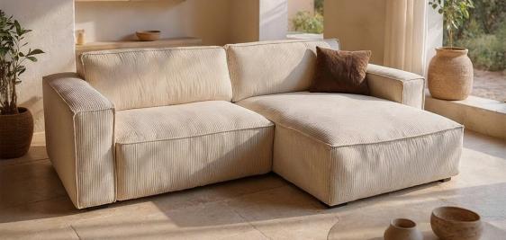 Grand canapé avec chaise longue méridienne
