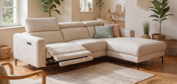 Grand canapé avec un relax INCLU et chaise longue