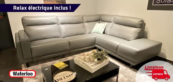 Salon d'angle design avec relax électrique