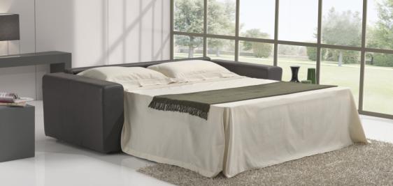 Canapé-lit convertible Sofabed® en cuir épais avec matelas 13cm