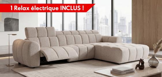 Canapé chaise longue avec 1 RELAX INCLUS