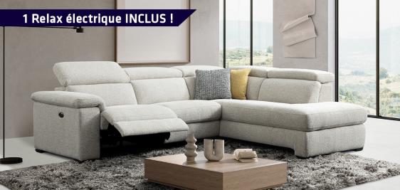 Salon d'angle avec 1 RELAX INCLUS