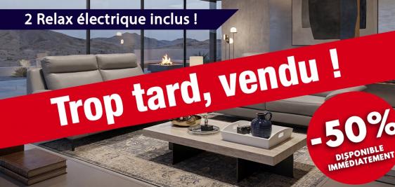 Canapé 3 places AVEC DEUX RELAX électriques + Canapé 2 places