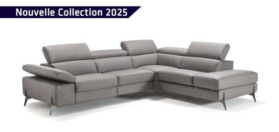 Salon d'angle en cuir épais - Confort et design haut de gamme pour votre salon