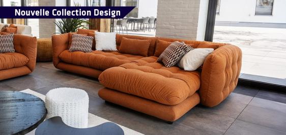 Grand canapé avec chaise longue méridienne