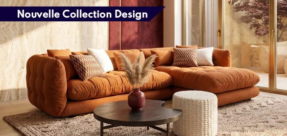 Grand canapé avec chaise longue méridienne