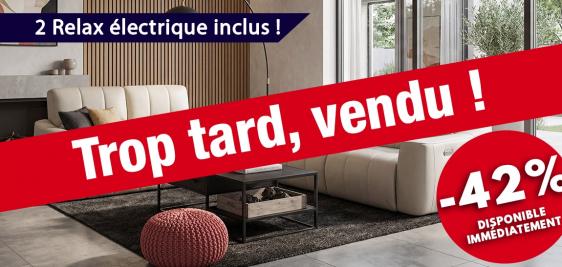 Canapé Design Italien 3 places AVEC DEUX RELAX électriques + Canapé 2 places