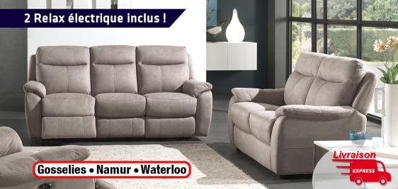 Canapé 3 pl AVEC 2 RELAX + Canapé 2 pl