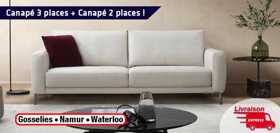 Canapé 3 places + Canapé 2 places fixes