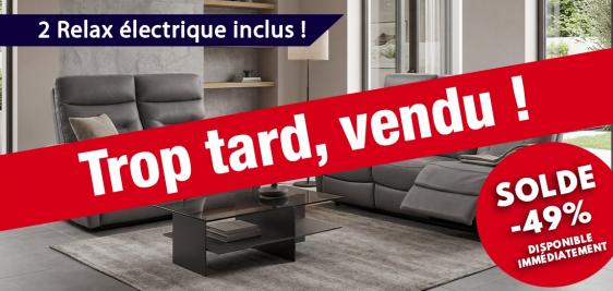 Canapé 3 places AVEC DEUX RELAX électriques + Canapé 2 places