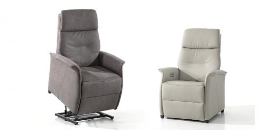 Fauteuil relax électrique 2 moteurs en cuir épais avec fonction releveur lift