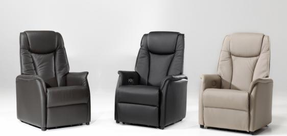 Fauteuil relax électrique 2 moteurs en cuir épais avec fonction releveur lift