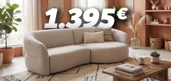 Grand canapé Design avec chaise longue méridienne